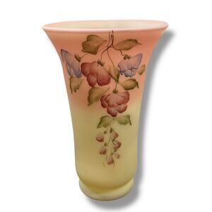 Vintage Fenton Glass Vase Handpainted and Signed